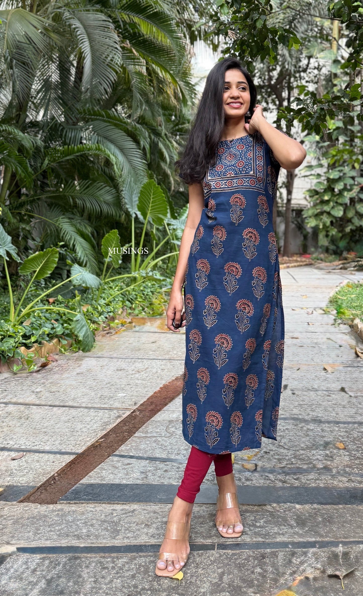 Samira - Ajrakh Handblock Printed Kurta