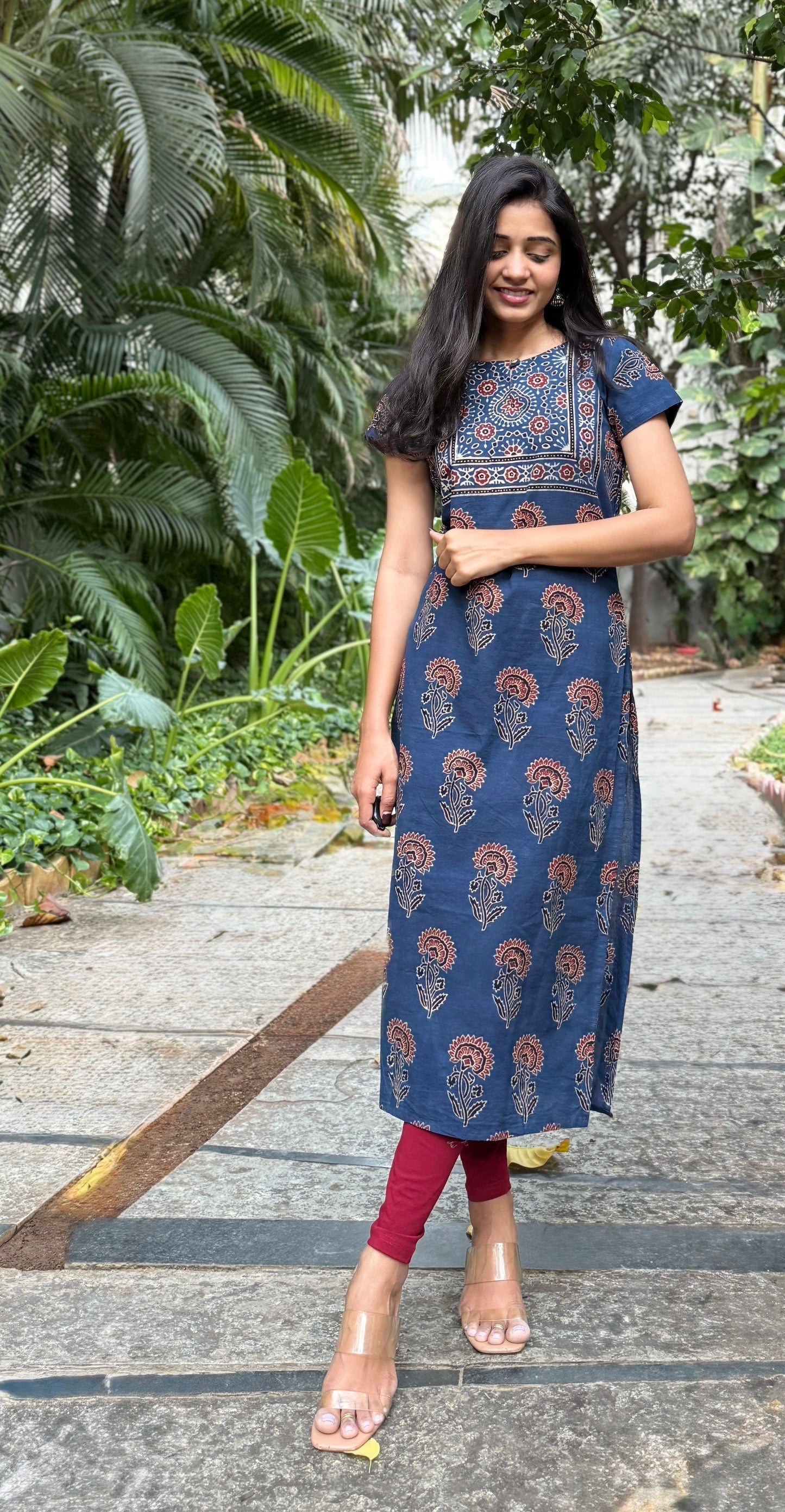 Samira - Ajrakh Handblock Printed Kurta