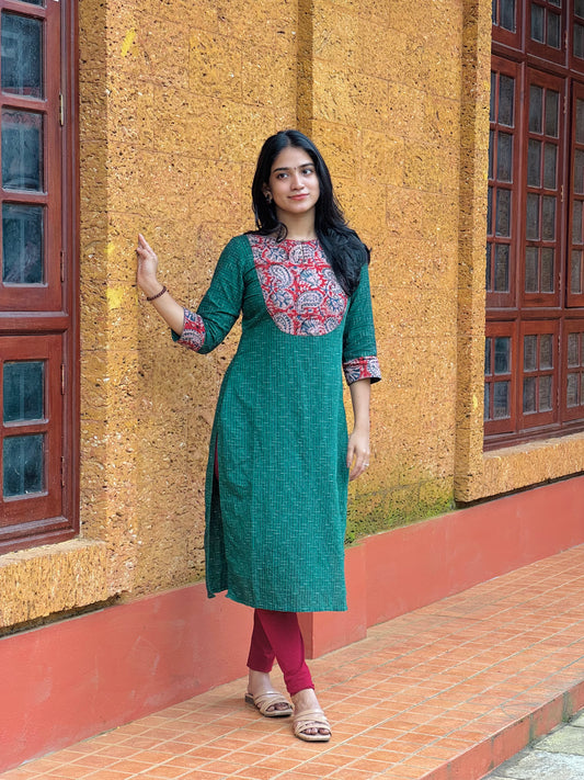 Kadambari - Ikkat x Kalamkari Fusion Kurta