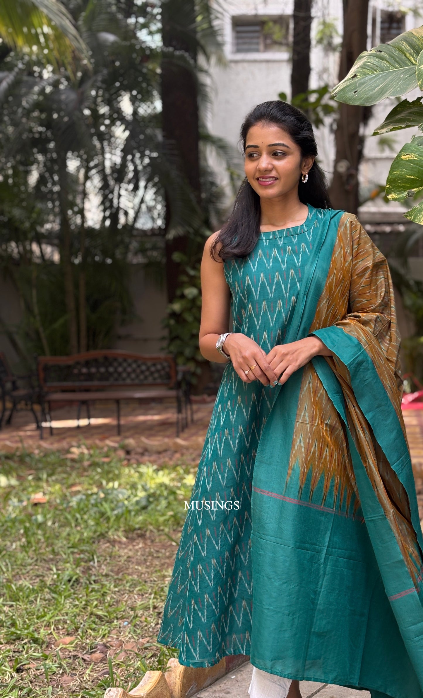 Sindhura - Silk Cotton Ikkat set