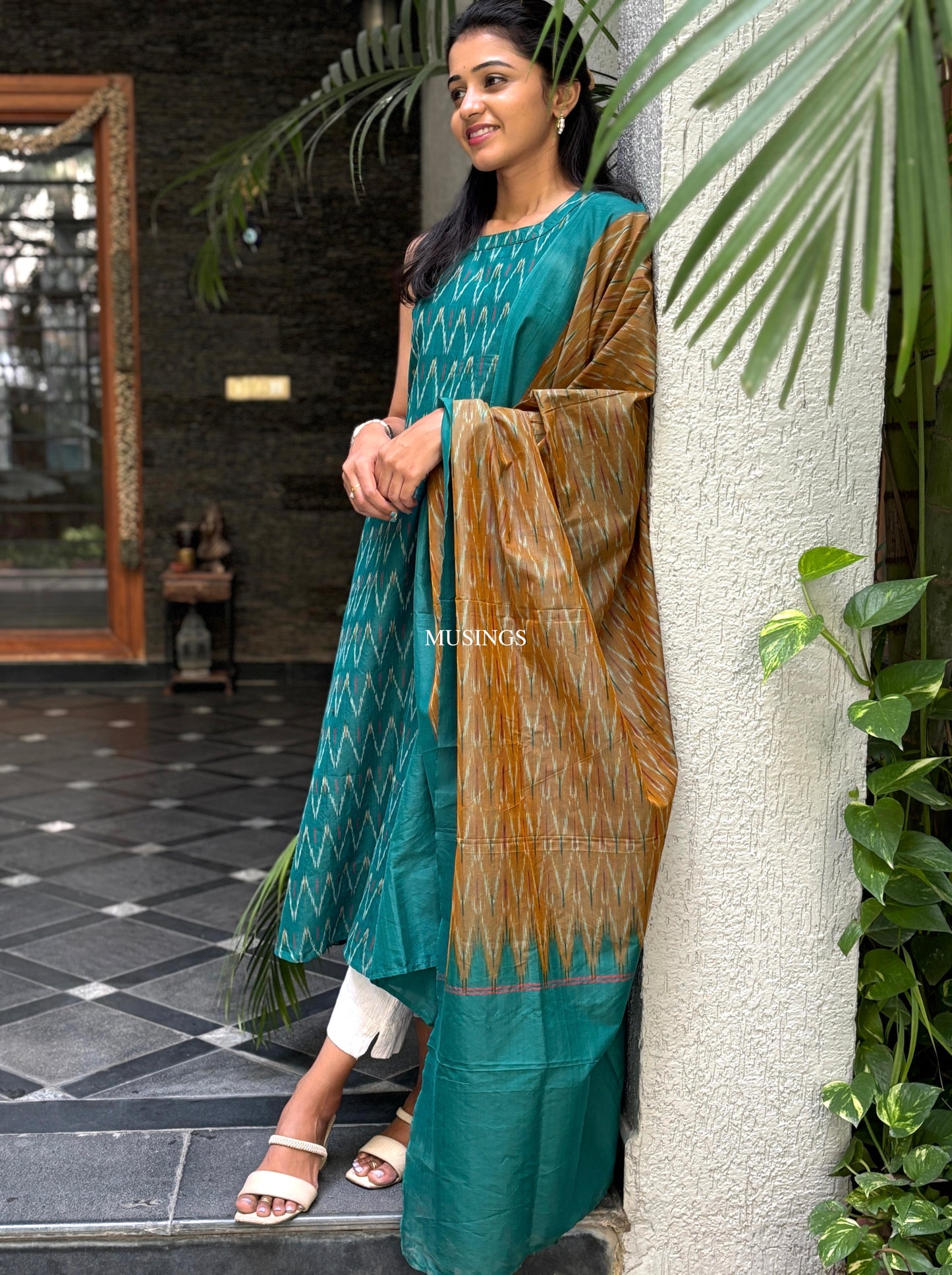 Sindhura - Silk Cotton Ikkat set