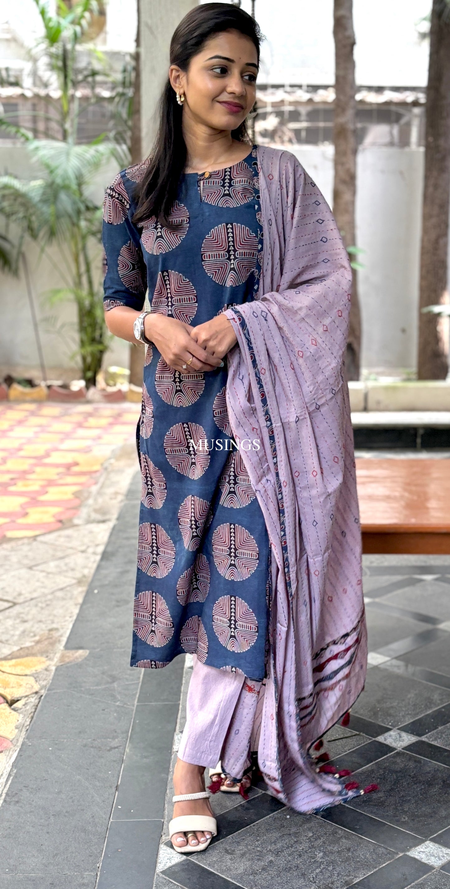 Gargi - Ajrakh Patchwork Kurta Set