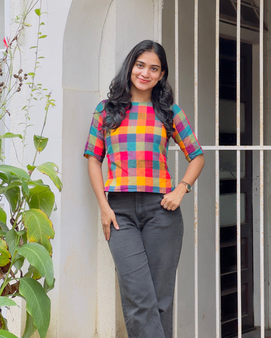Madras Checks Crop Top