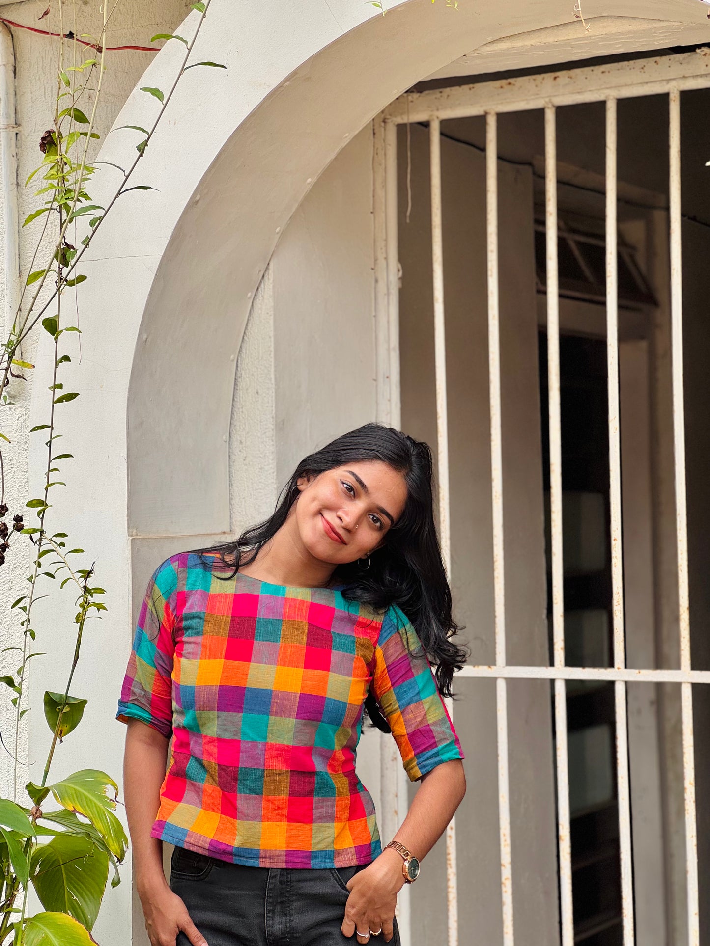 Madras Checks Crop Top