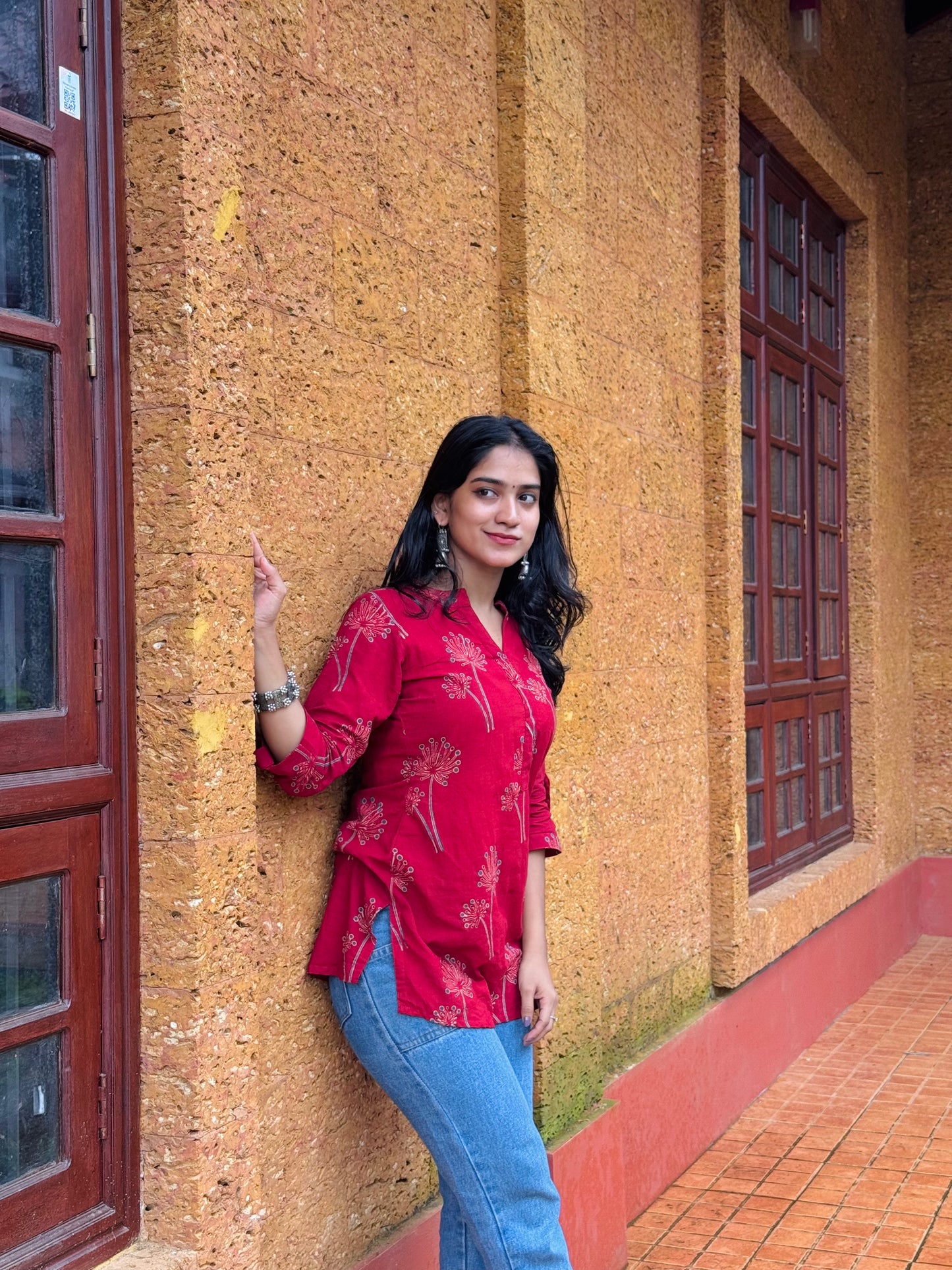 Nainika - Ajrakh Handblock Printed Kurta