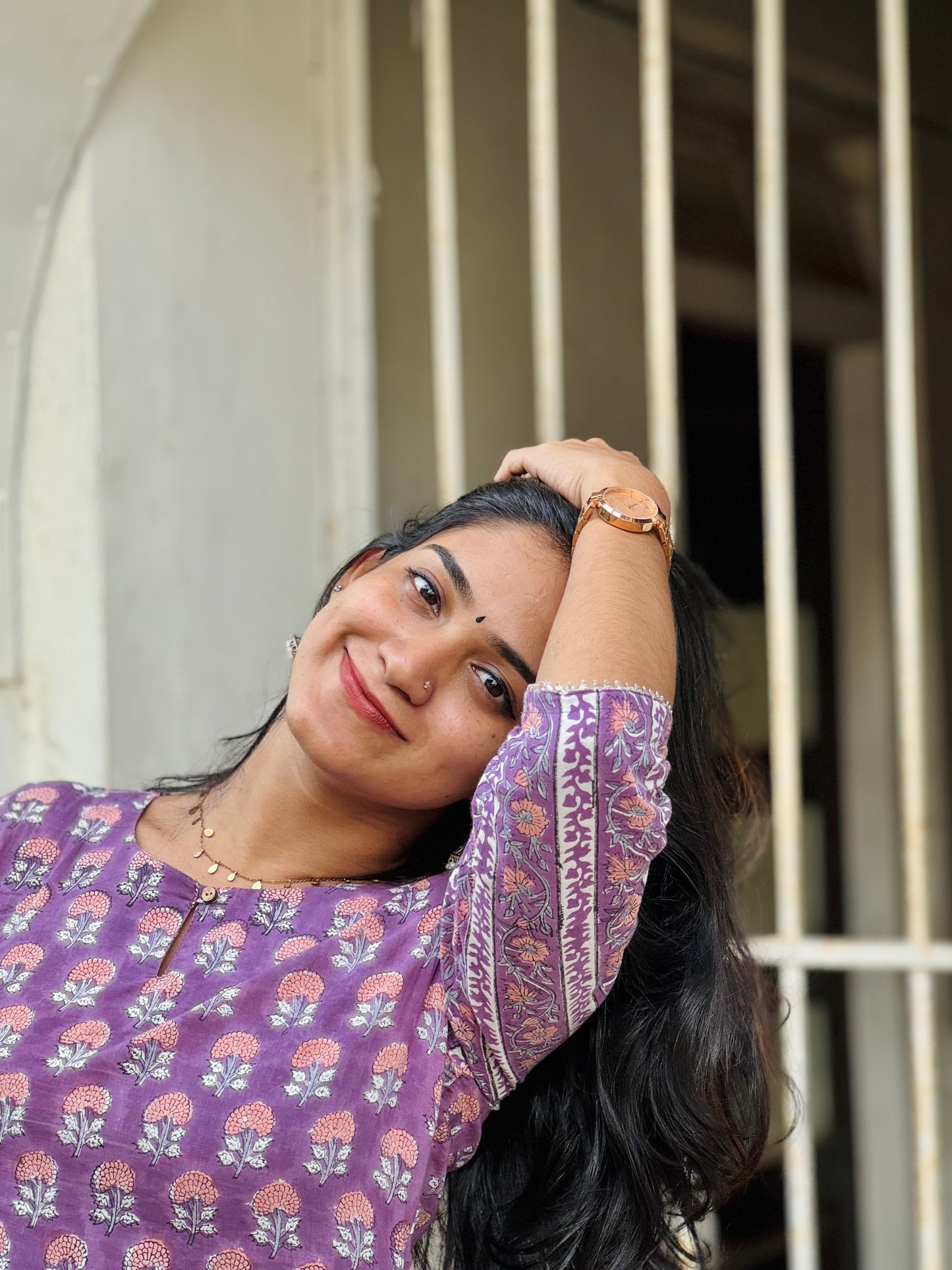 Vianna - Handblock Printed Sanganeri A Line Kurta