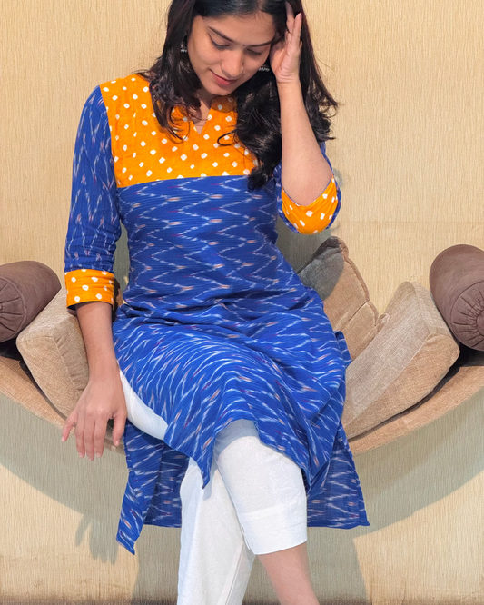 Radha - Ikkat x Bandhej Fusion Kurta