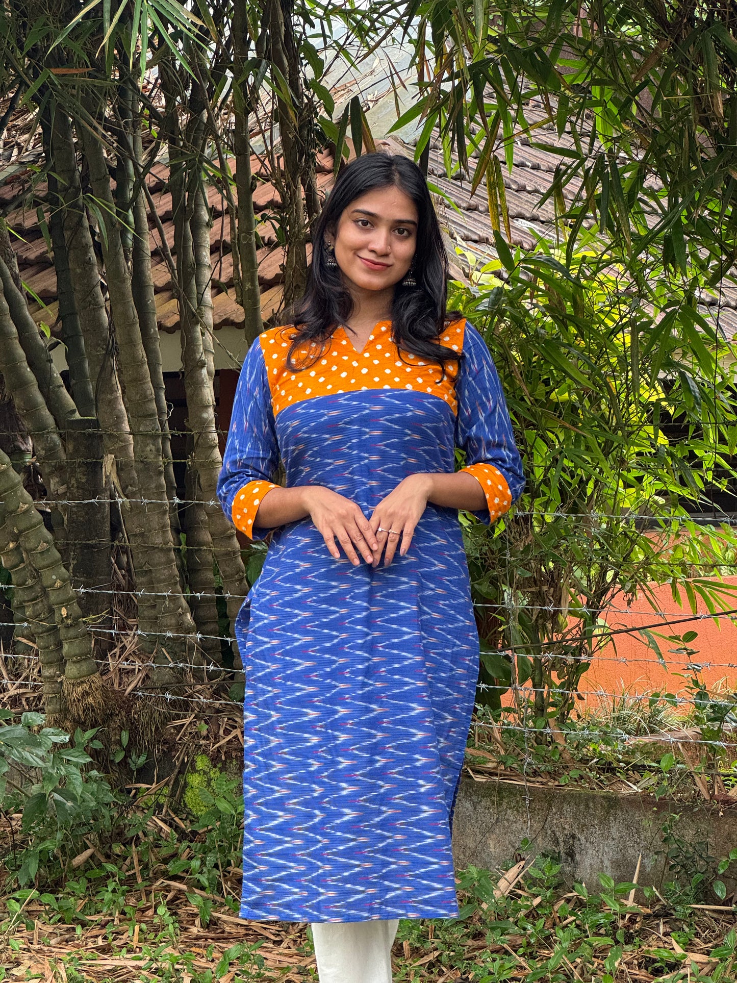 Radha - Ikkat x Bandhej Fusion Kurta