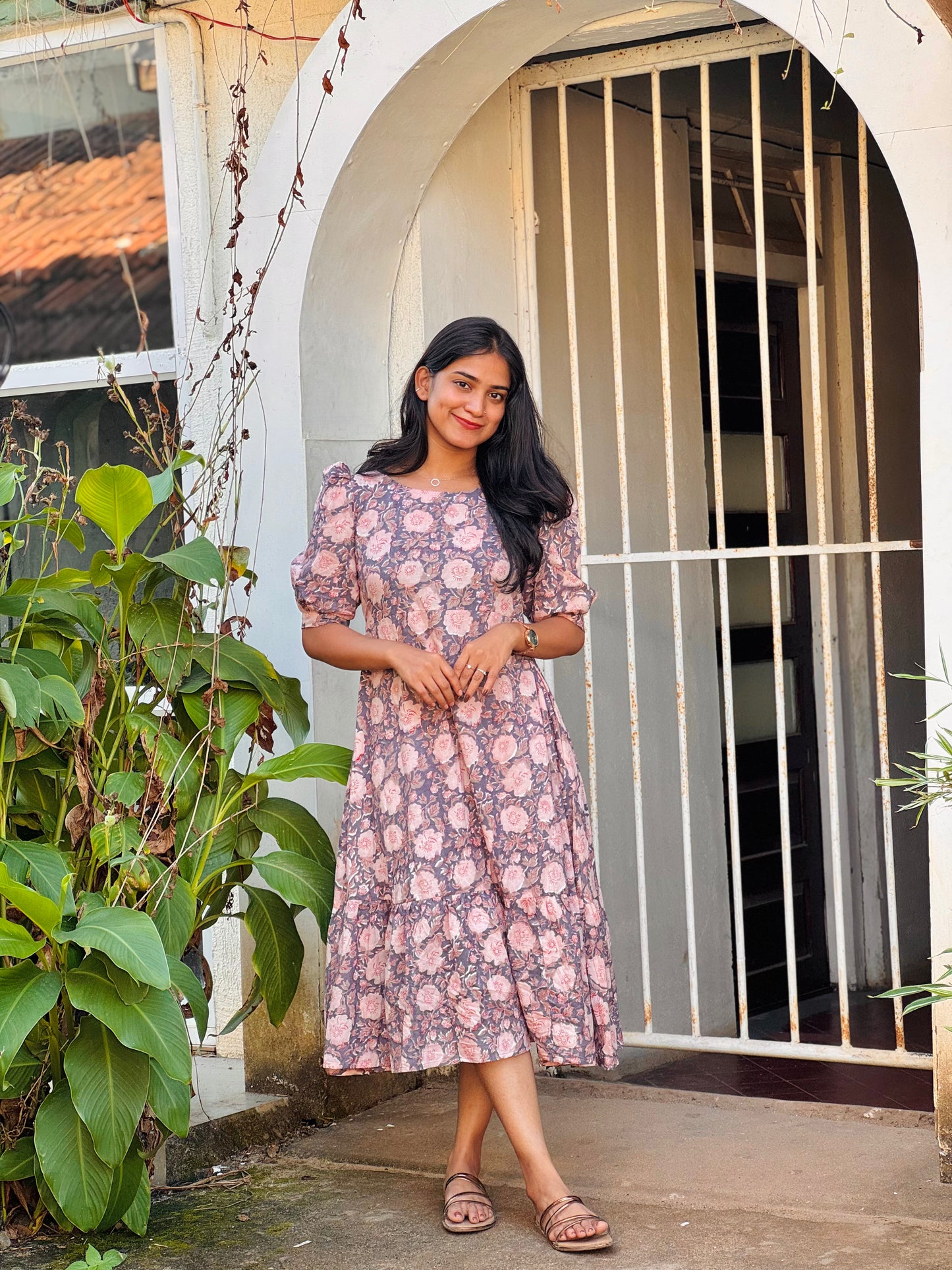 Aamvi - Sanganeri Hand-block Printed Dress