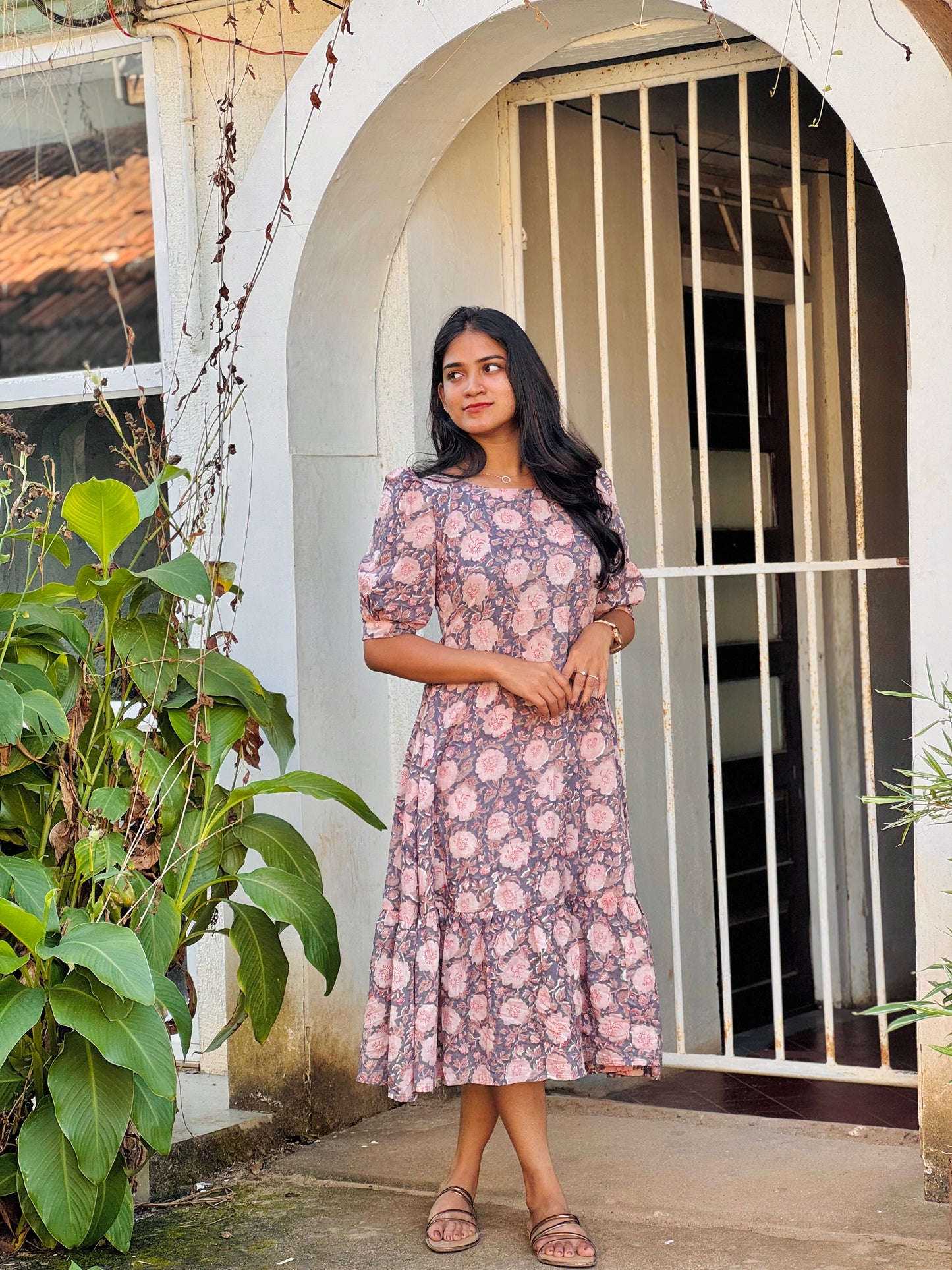 Aamvi - Sanganeri Hand-block Printed Dress