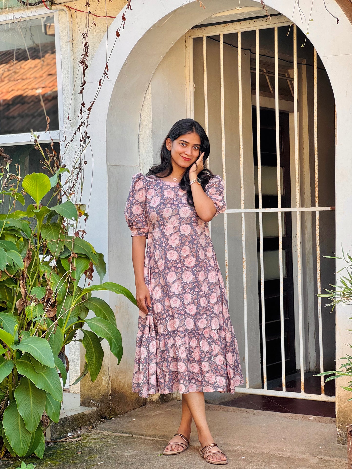 Aamvi - Sanganeri Hand-block Printed Dress
