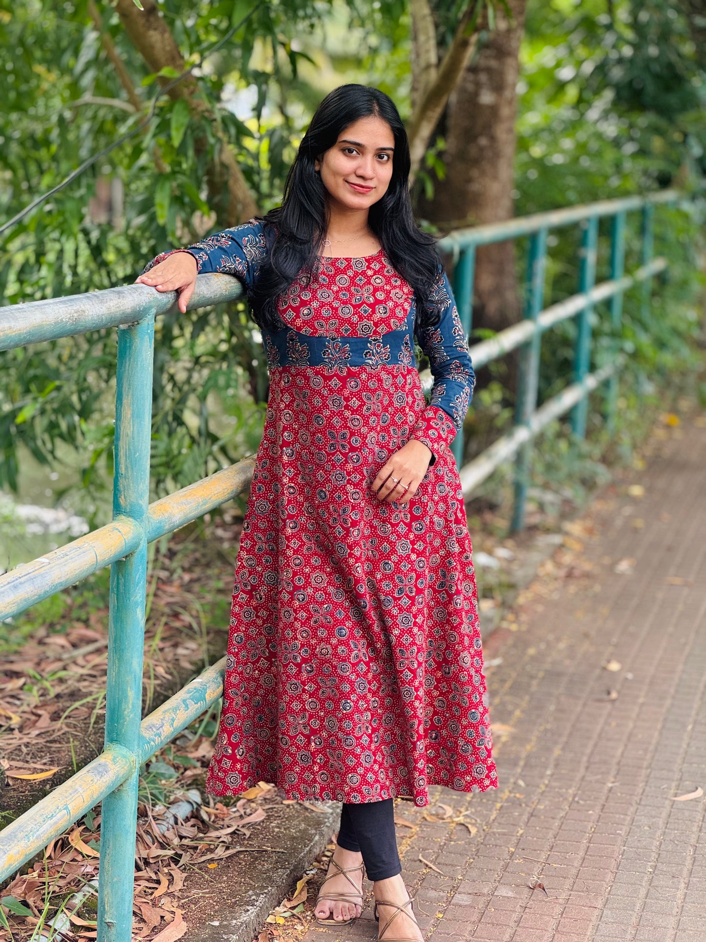 Mantra - Ajrakh Fusion A line Kurta