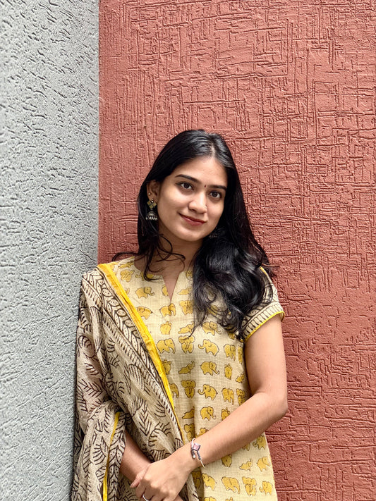 Jumbo - Kota Handblock Printed Suit Set