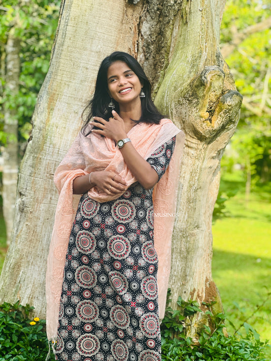 Sahasra - Ajrakh Chanderi Dupata Kurta Set