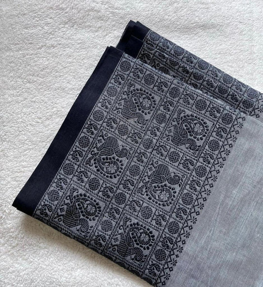 Grey Kanchi cotton