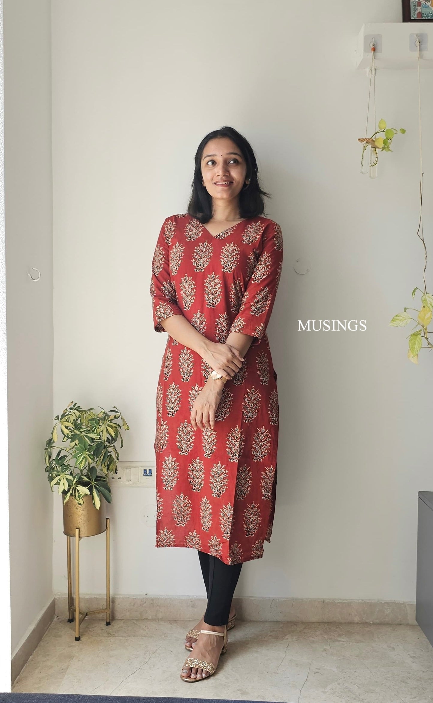 Paavai - Ajrakh Handblock Printed Kurta