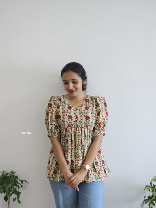 Mila - Handblock Printed Short Kurta