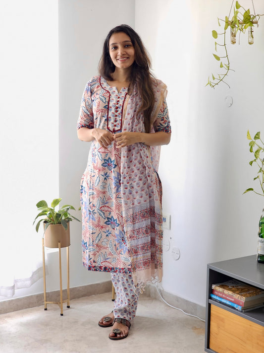 Vanessa - Handblock printed salwar suit