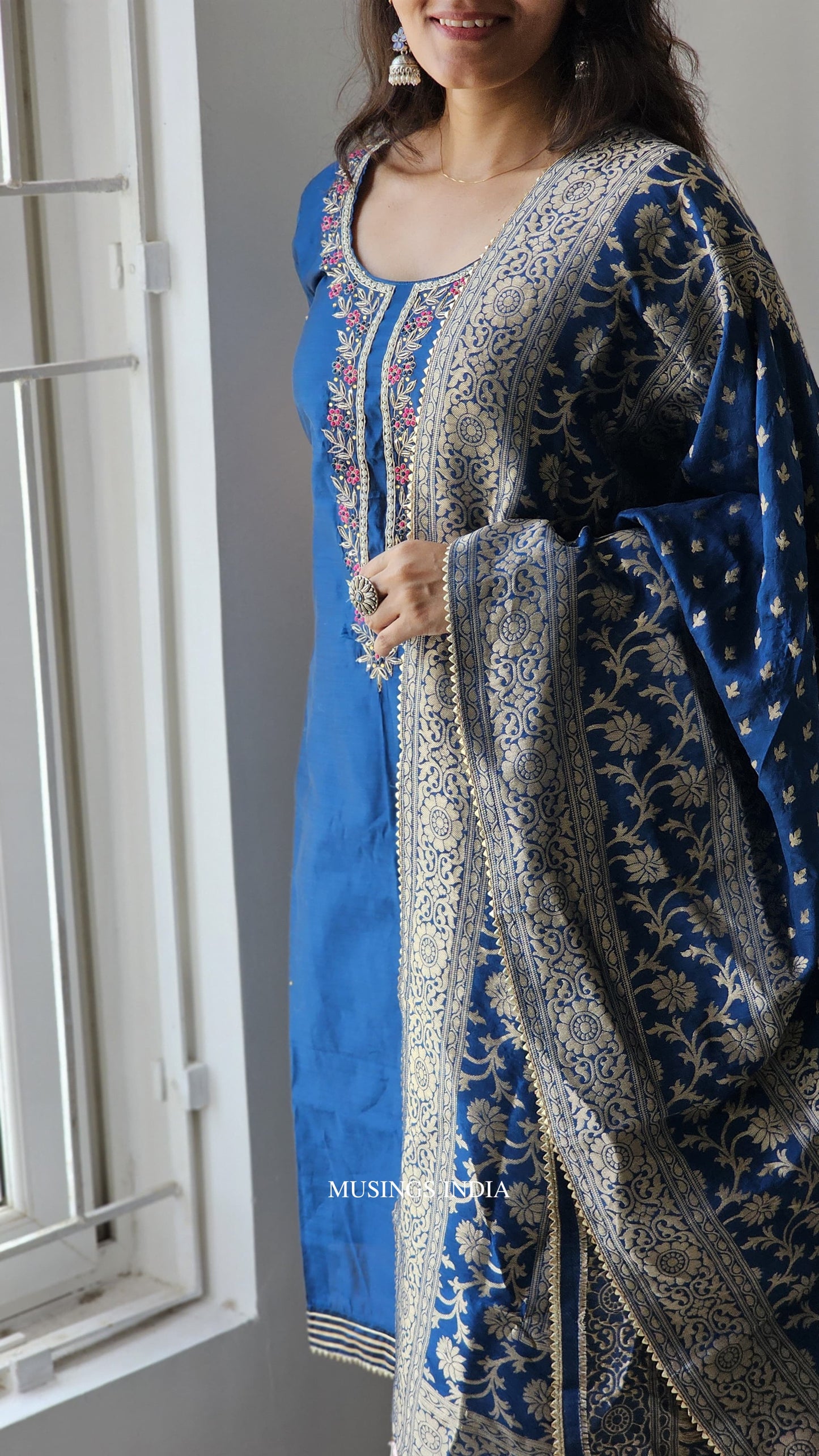 Neela - Zardosi x Banarasi Chanderi Silk Suit