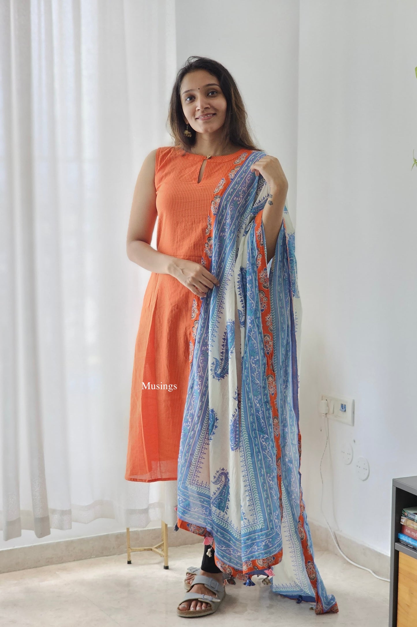 Madhuri - Kantha work x Patchwork Dupatta