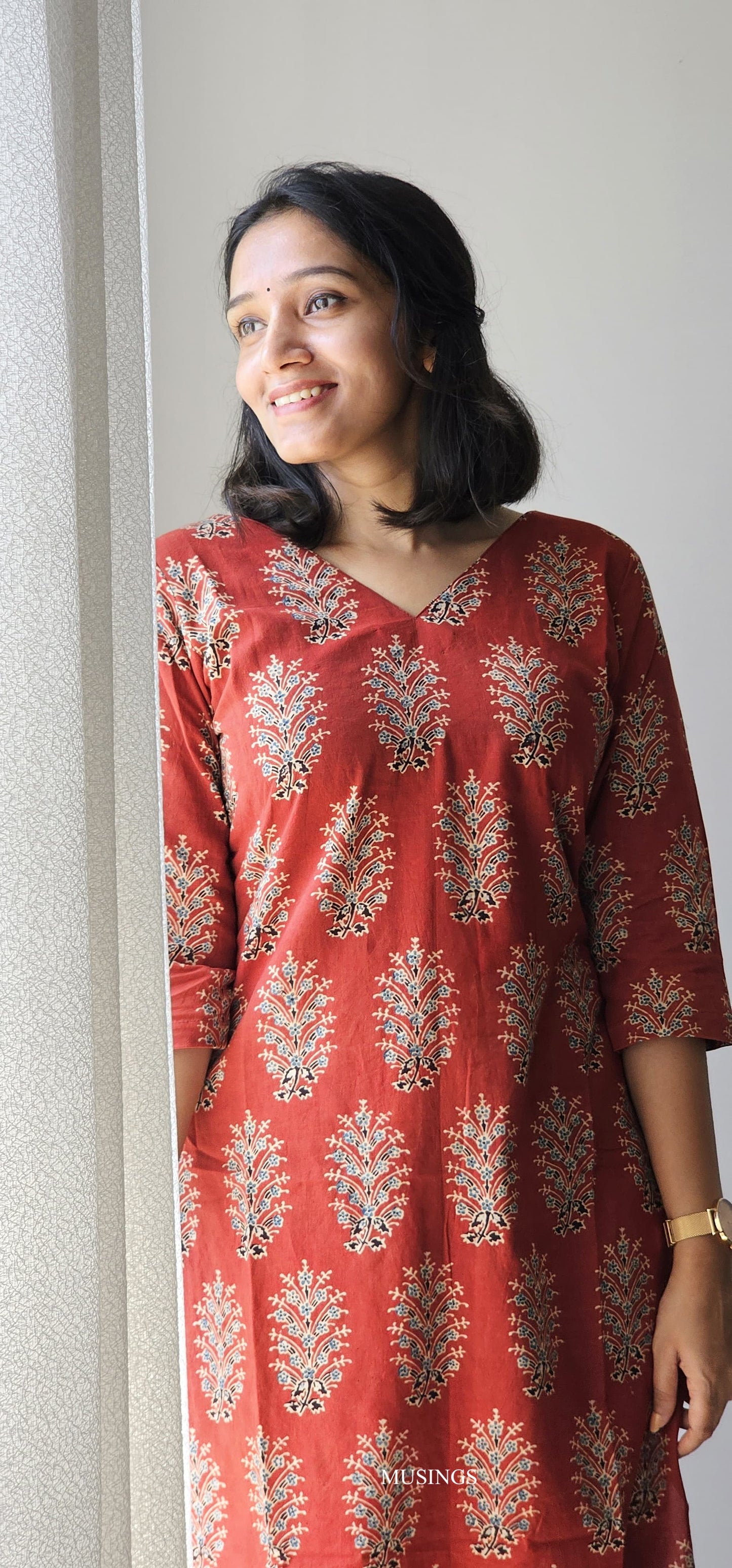 Paavai - Ajrakh Handblock Printed Kurta