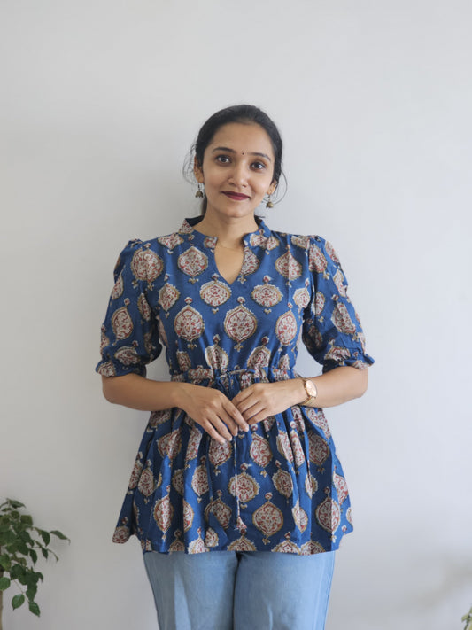 Ashika - Handblock Printed Short Kurta