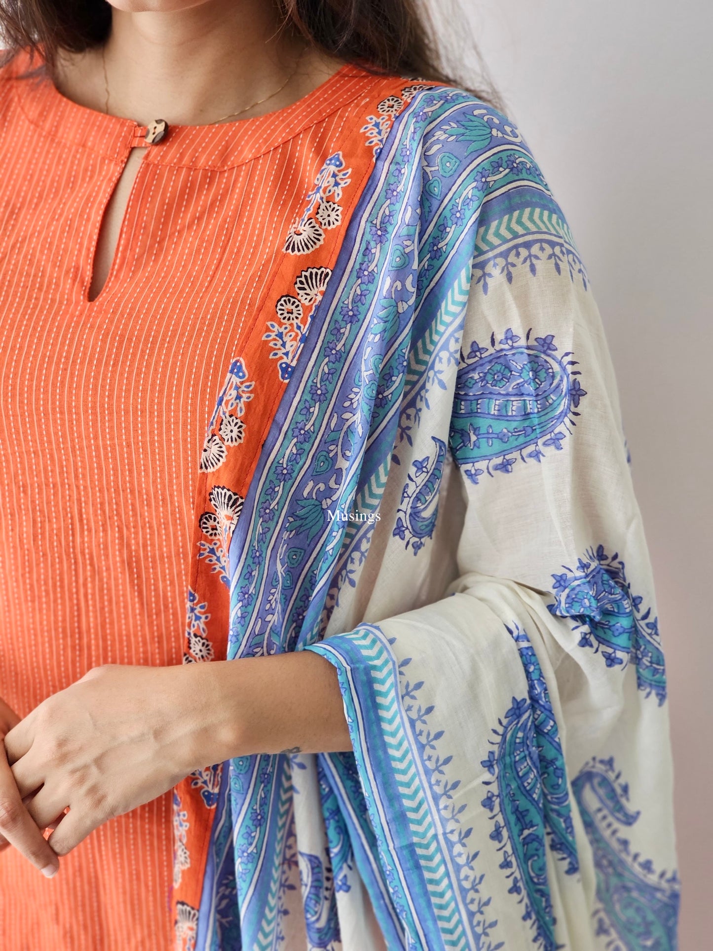 Madhuri - Kantha work x Patchwork Dupatta