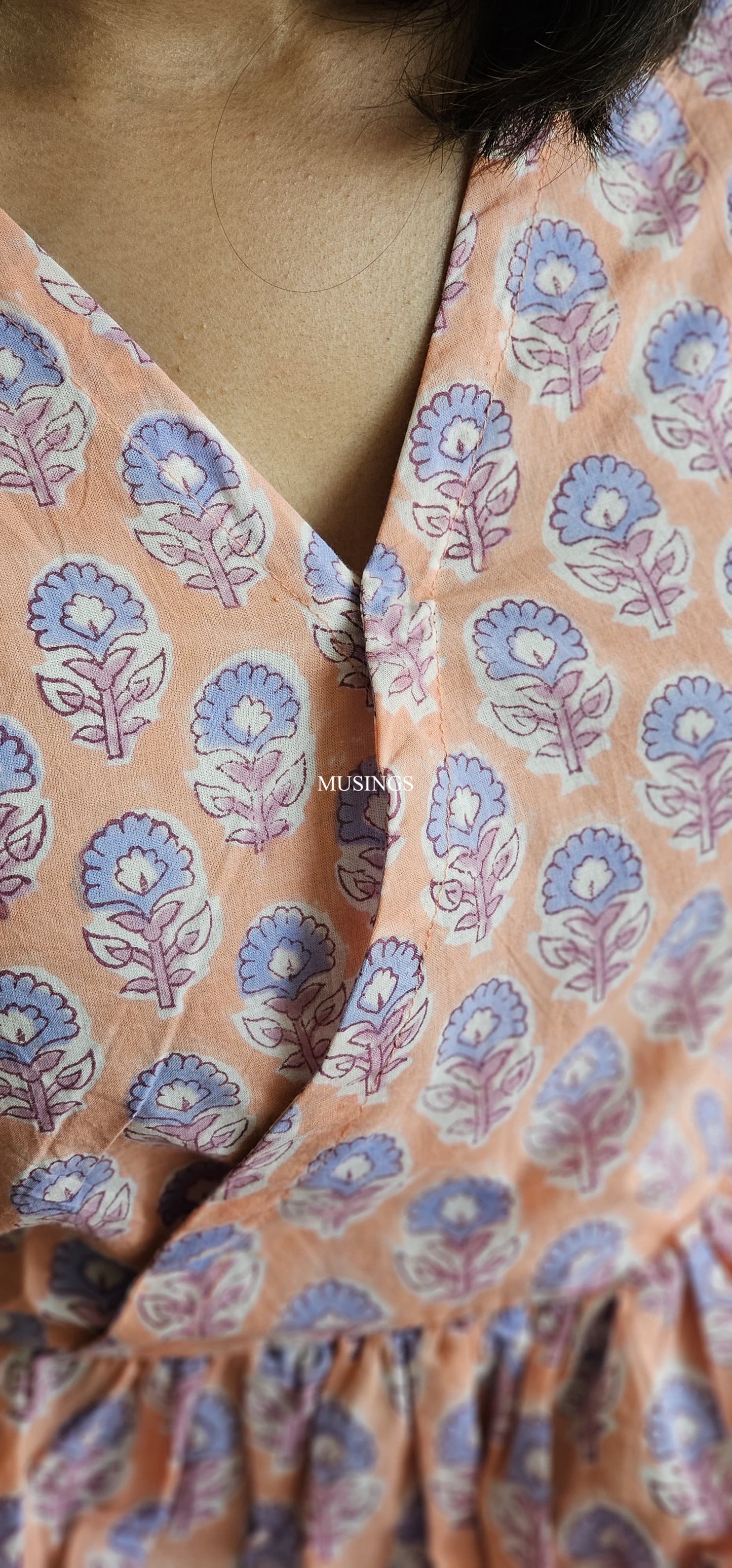 Emily - Sanganeri Handblock Printed Short Top